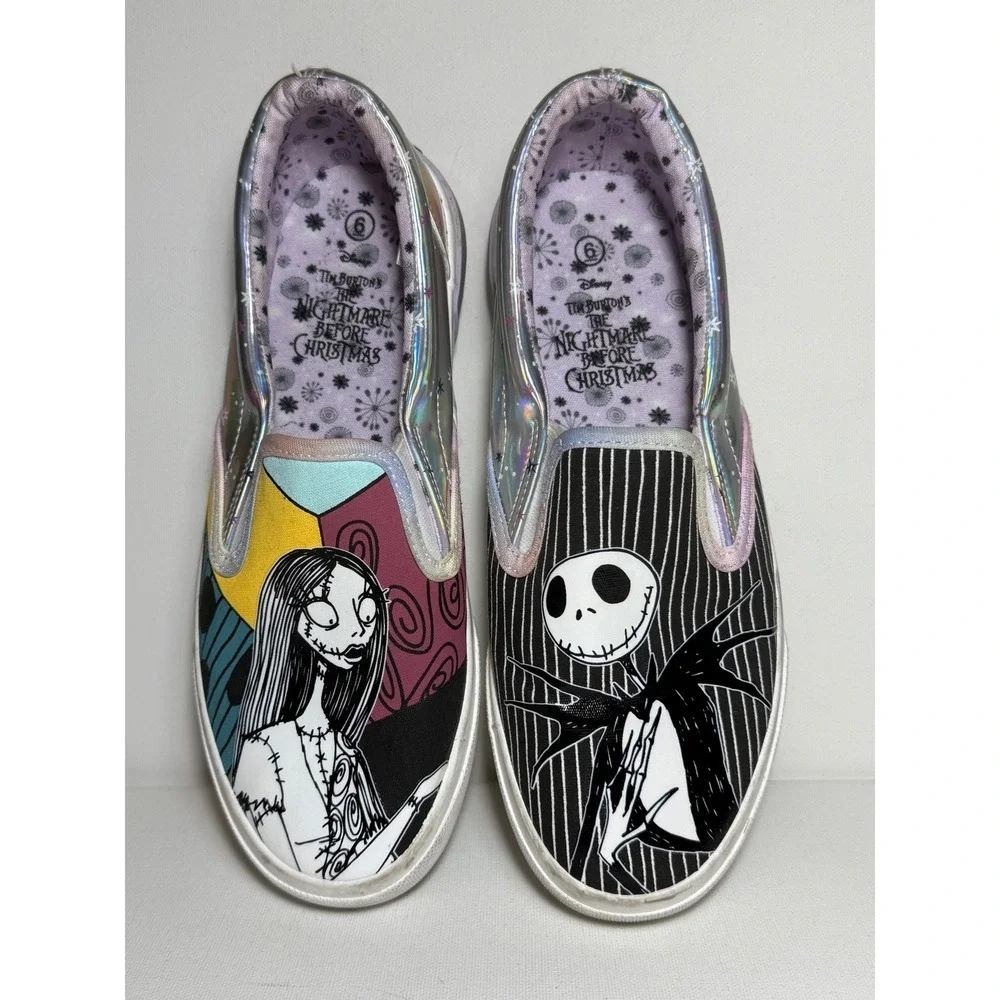 Ground Up The Nightmare Before Christmas Women's Jack & Sally Slip On Sz 6